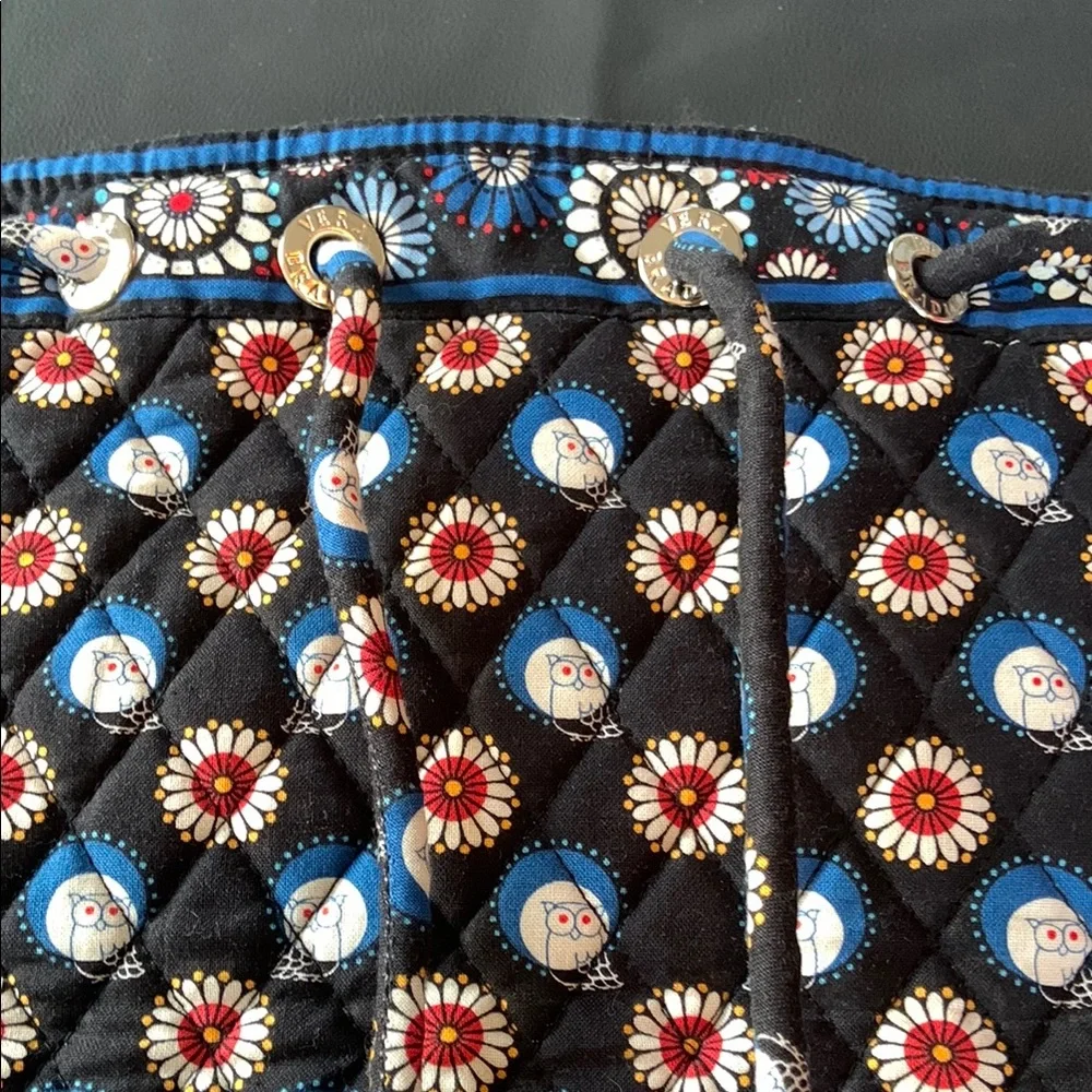 Vera Bradley Night Owl Quilted Drawstring Backpack NWT Travel Bag